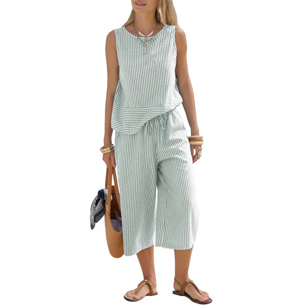 Brooke - Striped Cotton Co-Ord Set